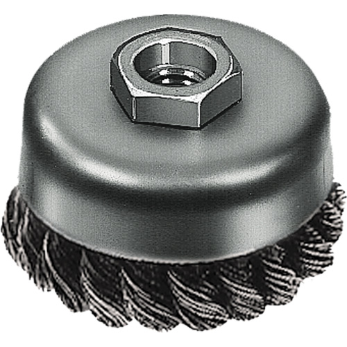 Brosse boisseau &agrave; fil nou&eacute;, 3" dia. x 5/8"-11 arbre Mukwa Safety Services