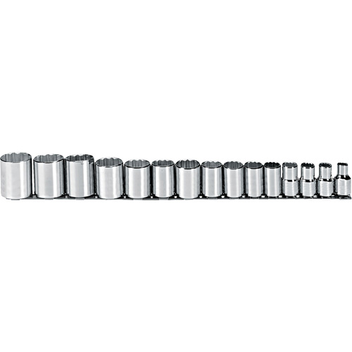 Socket Set, 15 Pcs, 1/2" Drive Size Mukwa Safety Services