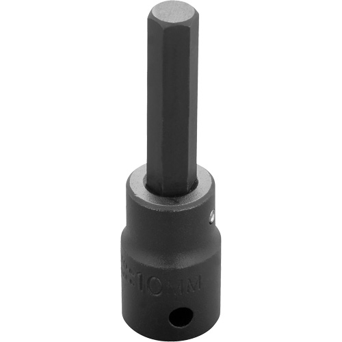 Socket Bit, Hex, 10 mm x 3-1/4" L, 1/2" Drive Mukwa Safety Services