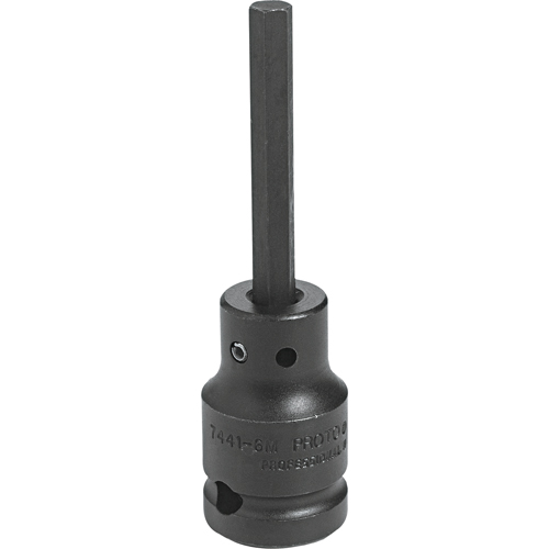 Impact Bit Socket, Hex, 12 mm x 3-1/4" L, 1/2" Drive Mukwa Safety Services