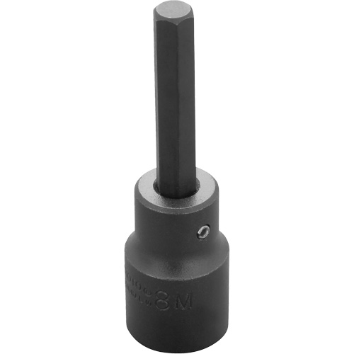 Socket Bit, Hex, 8 mm x 3-1/4" L, 1/2" Drive Mukwa Safety Services