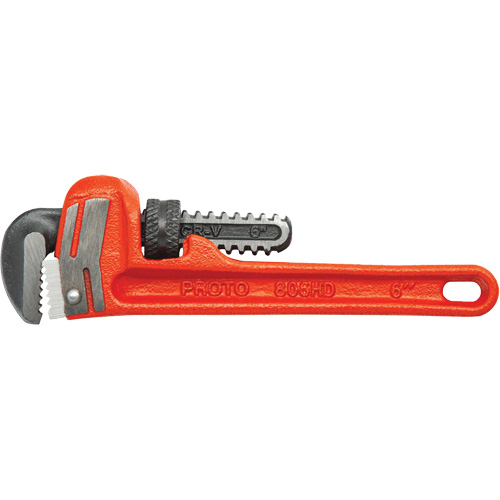 Cl&eacute; &agrave; tuyau en fonte robuste, Cap des m&acirc;choires 3/4", Longueur 6", Fini Rev&ecirc;tement en poudre, Prise Aucune Mukwa Safety Services