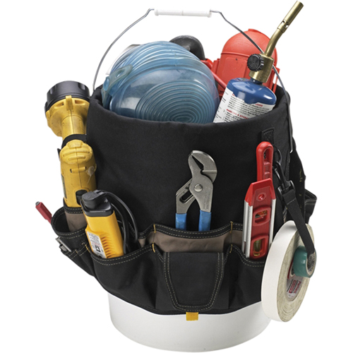 Sacs Bucket Buddy &agrave; 48 pochettes, 6" lo x 11" la x 12" h, Polyester, Noir Mukwa Safety Services