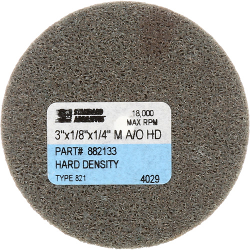 Standard Abrasives Unitized Wheel, 3" x 1/4", 1/4" Arbor, Fine Grit, Aluminum Oxide Mukwa Safety Services