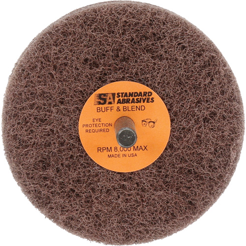 Standard Abrasives Buff & Blend Wheel, 3" Dia. x 2" W, 1/4" Arbor, Aluminum Oxide Mukwa Safety Services
