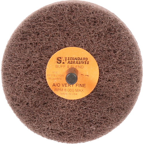 Standard Abrasives Buff & Blend Wheel, 3" Dia. x 3" W, 1/4" Arbor, Aluminum Oxide Mukwa Safety Services