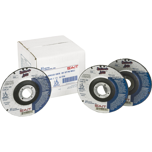 Meule &agrave; tronçonner, 4-1/2" x 0,045", Arbre de 7/8", Type 27, Oxyde d'aluminium/C&eacute;ramique, 13500 Tr/min Mukwa Safety Services