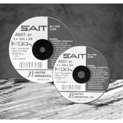 Cut-Off Wheel, 5" x 0.045", 7/8" Arbor, Type 27, Aluminum Oxide/Ceramic, 12200 RPM Mukwa Safety Services