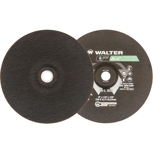 Depressed Centre Grinding Wheels - Aluminium Type 27, 9" x 1/8", 7/8" Arbor, Type 27 Mukwa Safety Services