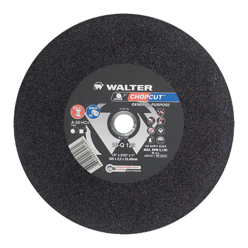 Meule &agrave; tronçonner pour scie de d&eacute;coupage Chopcut, 12" x 3/32", Arbre de 1", Type 1, Oxyde d'aluminium, 5200 Tr/min Mukwa Safety Services