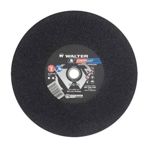Meules &agrave; tronçonner Chopcut, 14" x 3/32", Arbre de 1", Type 1, Oxyde d'aluminium, 4400 Tr/min Mukwa Safety Services