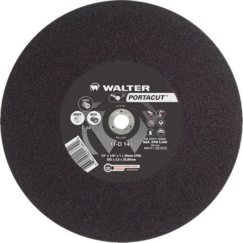Portacut High Speed Cut-Off Wheel, 14" x 1/8", 3/4" Arbor, Type 1, Silicon Carbide, 5400 RPM Mukwa Safety Services