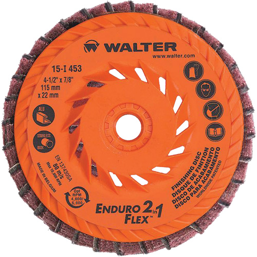 Enduro-Flex 2-in-1 Flap Disc, 4-1/2" x 5/8"-11, 80 Grit, Ceramic Mukwa Safety Services
