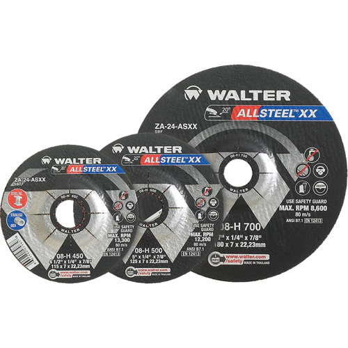 ALLSTEEL XX Depressed Centre Grinding Wheels, 9" x 1/4", 7/8" Arbor, Type 27 Mukwa Safety Services