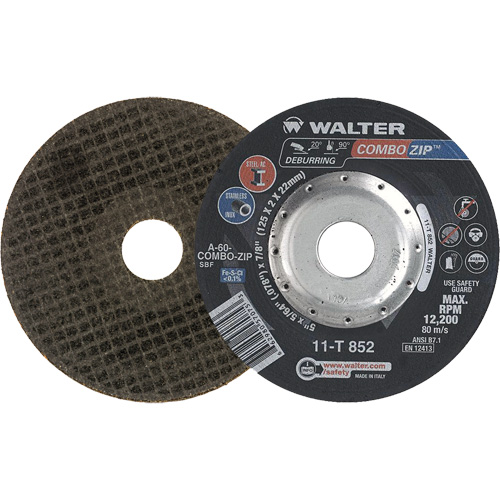 Right Angle Grinder Reinforced Cut-Off Wheels - Combo Zip, 5" x 5/64", 7/8" Arbor, Type 27 Mukwa Safety Services