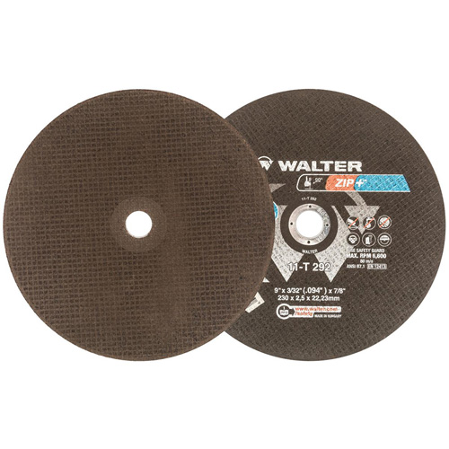 Zip+Xtra Heavy-Duty Cut-Off Wheel, 9" x 3/32", 7/8" Arbor, Type 1, Aluminum Oxide, 6600 RPM Mukwa Safety Services