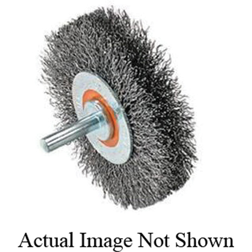 Mounted Crimped Wire Wheel, 3" Dia., 0.0118" Fill Mukwa Safety Services