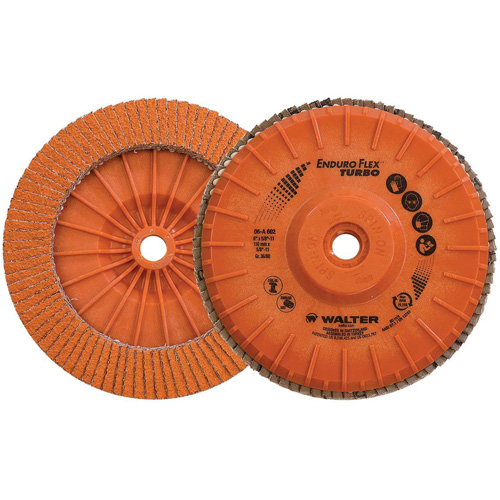 Disque &agrave; lamelles Turbo Enduro-Flex, 6" x 5/8"-11, Type 27S, Grain 36/60, C&eacute;ramique Mukwa Safety Services