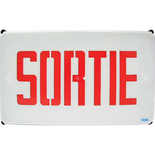 Aqua NEMA 4x Sortie Signs, LED, Hardwired, French Mukwa Safety Services