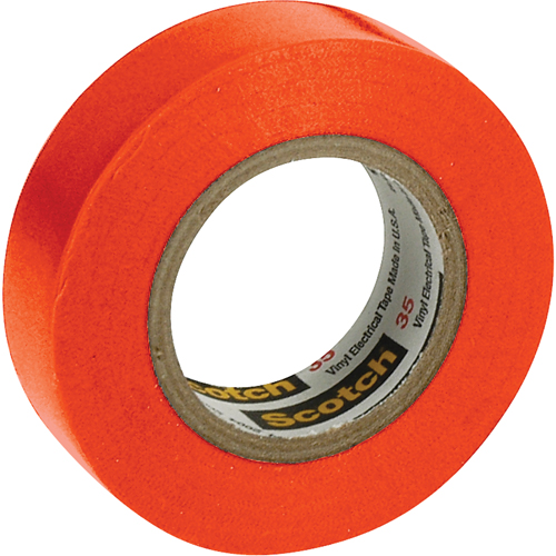 Scotch&reg; 35 Colour Coded Tape, 12.7 mm (1/2") x 20.1 m (66'), Orange, 7 mils Mukwa Safety Services