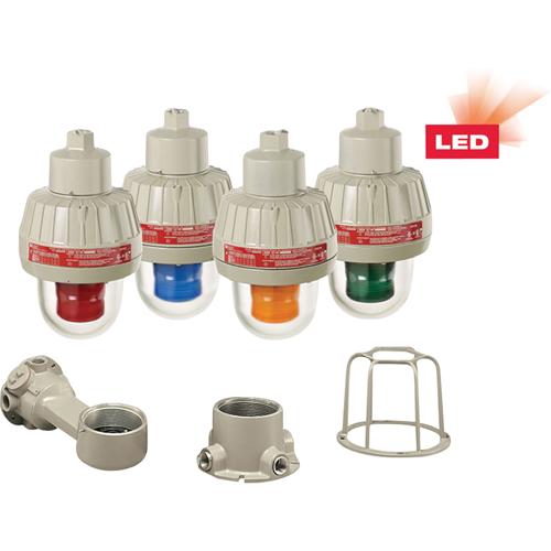 Explosion-Proof LED Warning Lights With XLT Technology, Continuous/Flashing, Blue Mukwa Safety Services