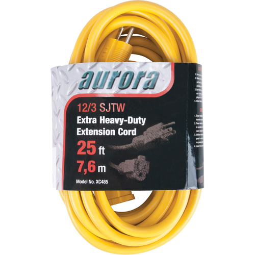 Cordon rallonge en vinyle, Ext&eacute;rieur, SJTW, AWG 12/3, 15 A, 25' Mukwa Safety Services