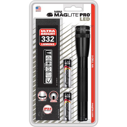 Lampes de poche Mini Pro, DEL, 332 lumens, Piles AA Mukwa Safety Services
