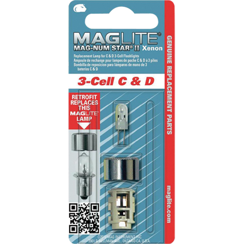 Replacement Bulb for 3-Cell C & D Flashlights Mukwa Safety Services