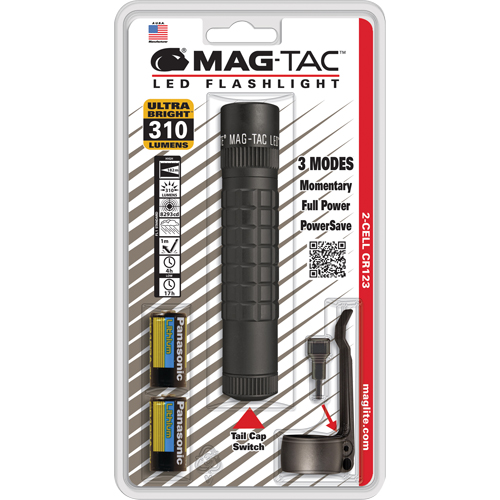 Mag-Tac Tactical Flashlights, LED, 310 Lumens, CR123 Batteries Mukwa Safety Services