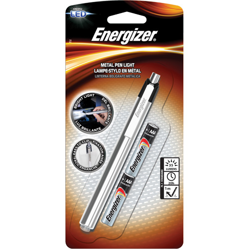 Pen Light, LED, 35 Lumens, Aluminum Body, AAA Batteries, Included Mukwa Safety Services