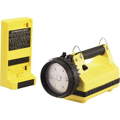 Lanterne avec syst&egrave;me de montage pour v&eacute;hicule E-Flood LiteBox, DEL, 615 lumens, 8 hres de fonctionnement, piles Rechargeable, Compris Mukwa Safety Services