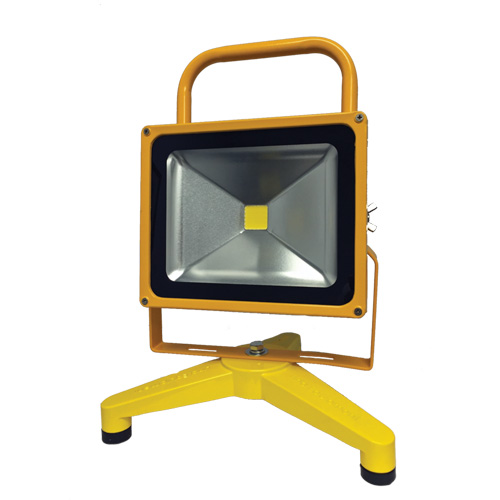 Rechargeable And Portable Floodlights, LED, 30 W, 3000 Lumens, Aluminum Housing Mukwa Safety Services