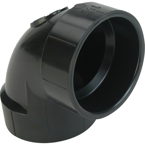 Raccord coude 90°  de sol, Noeud x noeud, Plastique, 4" x 3" Mukwa Safety Services