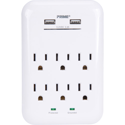 Prime&reg; USB Charger with Surge Protector Mukwa Safety Services