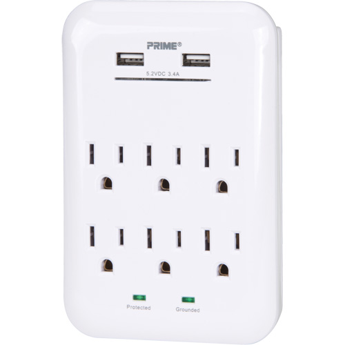 Prime&reg; USB Charger with Surge Protector Mukwa Safety Services