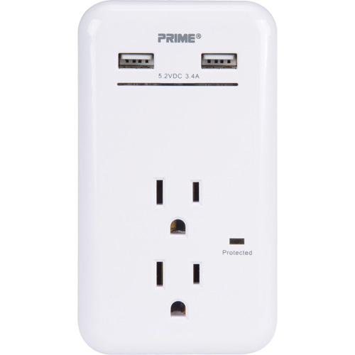 Prime&reg; USB Charger with Surge Protector Mukwa Safety Services