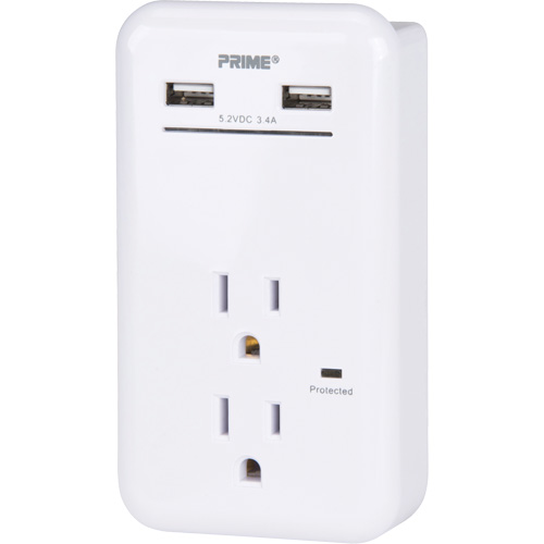 Prime&reg; USB Charger with Surge Protector Mukwa Safety Services