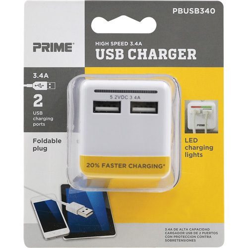 Prime&reg; High-Speed USB Charger Mukwa Safety Services