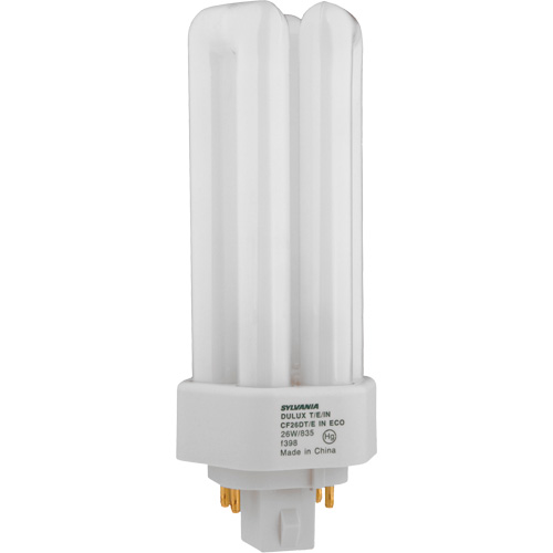 Lampe fluorescente compacte &agrave; tube triple Dulux D/E/IN Amalgam, T (T4), 26 W, 4100 K, Base G24Q-3, 16 000 h Mukwa Safety Services