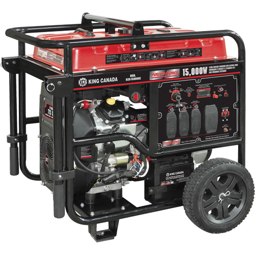 V-Twin Gasoline Generator, 15000 W Surge, 12500 W Rated, 120 V/240 V, 40 L Tank Mukwa Safety Services