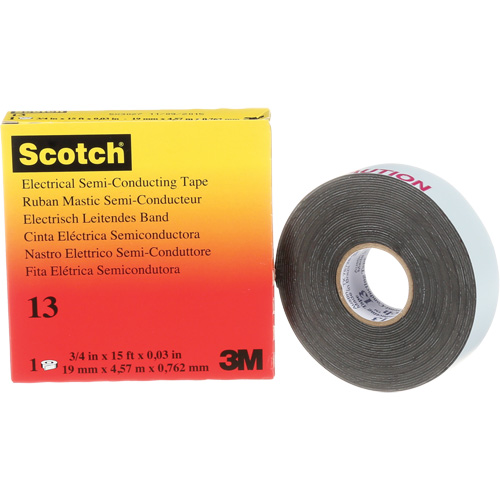 Scotch&reg; Electrical Semi-Conducting Tape, 19 mm (3/4") x 4.6 m (15'), Black, 30 mils Mukwa Safety Services