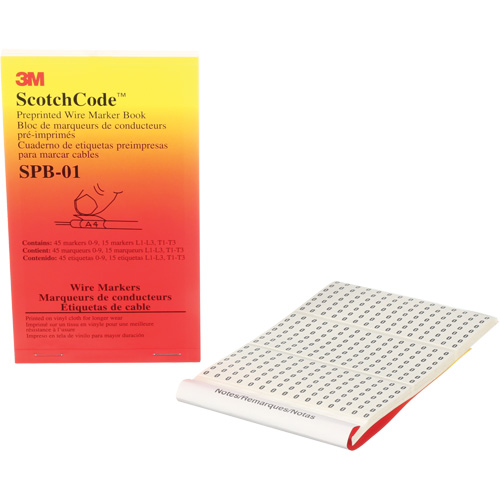 Livret d'&eacute;tiquettes pour le marquage de fils pr&eacute;imprim&eacute;es ScotchCode Mukwa Safety Services