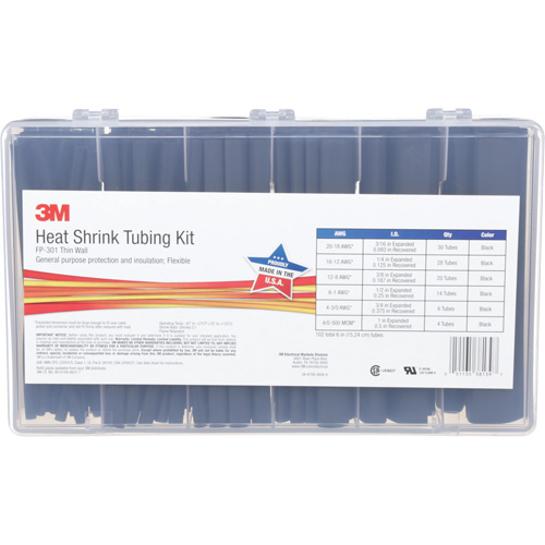 Tube thermor&eacute;tractable, Paroi mince, 6", 1" (2,54cm) - 0,1875" (0,48cm) Mukwa Safety Services