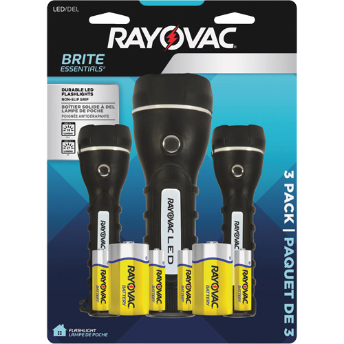 Brite Essentials Flashlight Pack, LED, 40/26 Lumens, D/AA Batteries Mukwa Safety Services
