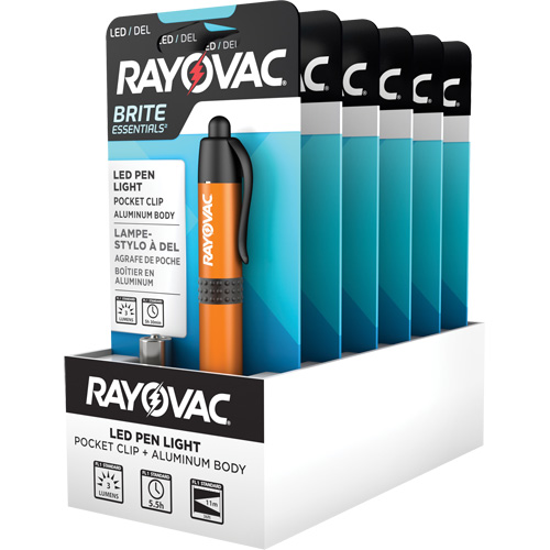 Lampes-stylos Brite Essentials, DEL, 3 lumens, Corps en Aluminium, piles AAA, Compris Mukwa Safety Services