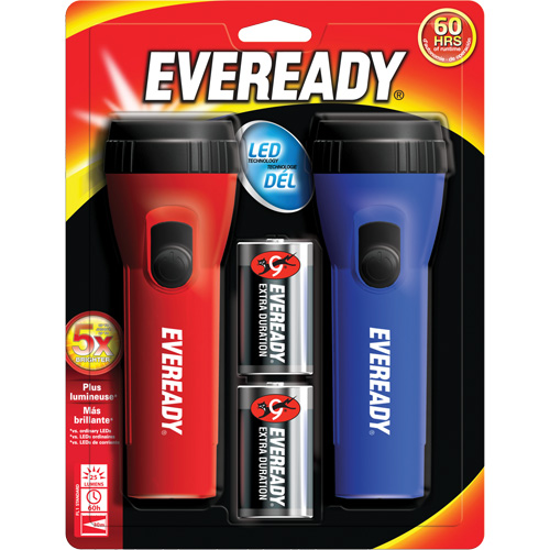 Eveready&reg; General Purpose Flashlight Kit, LED, 25 Lumens, D Batteries Mukwa Safety Services