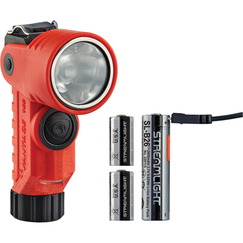 Vantage&reg; 180 X Multi-Fuel Helmet/Right Angle Flashlight, LED, Rechargeable/CR123A Batteries, Nylon Polymer Mukwa Safety Services