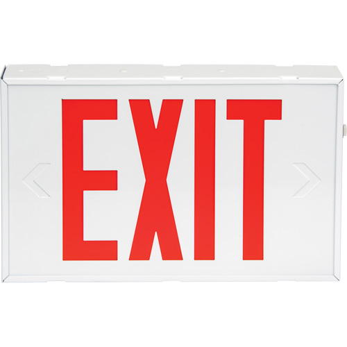 Exit Sign, LED, Battery Operated/Hardwired, 12-1/5" L x 7-1/2" W, English Mukwa Safety Services