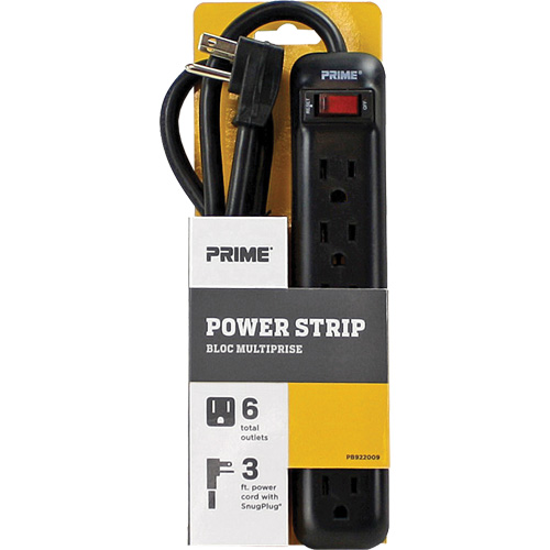 Bloc multiprise, 6 Prise(s), 3', 15 A, 1875 W, 125 V Mukwa Safety Services