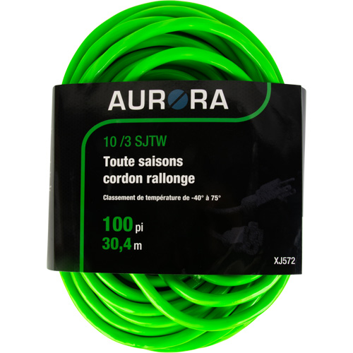 Industrial Extension Cord, All-Weather, SJTW, 10/3 AWG, 15 A, 100' Mukwa Safety Services